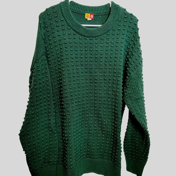 Target Lego Sweater Green Textured Long Sleeves Adult Size Large - Picture 1 of 9